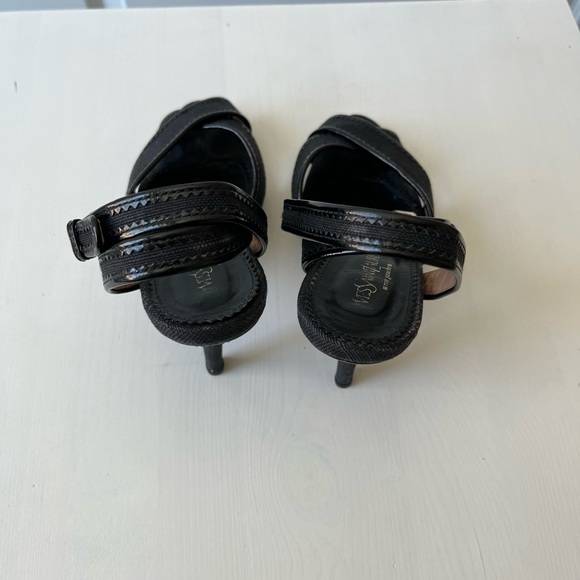 Saint Laurent YSL authentic heels pumps sandal open toe black strappy - Picture 3 of 5